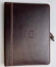 Load image into Gallery viewer, A5 Zippered Padfolio - Burgundy Leather - Seconds